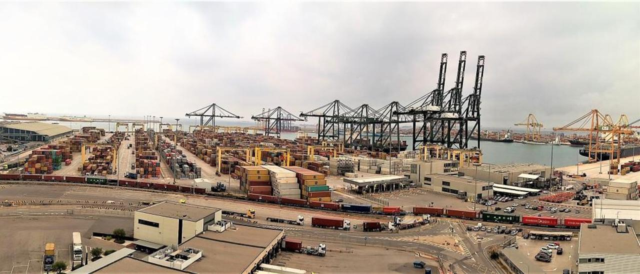 Terminal de contenedores de MSC en el Puerto de València.