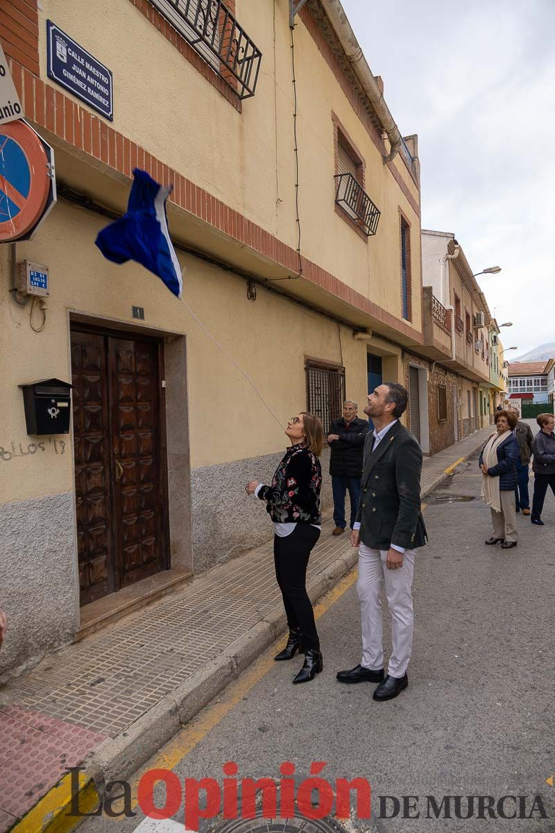 Una calle en Caravaca recuerda al profesor Juan Antonio Giménez Ramírez