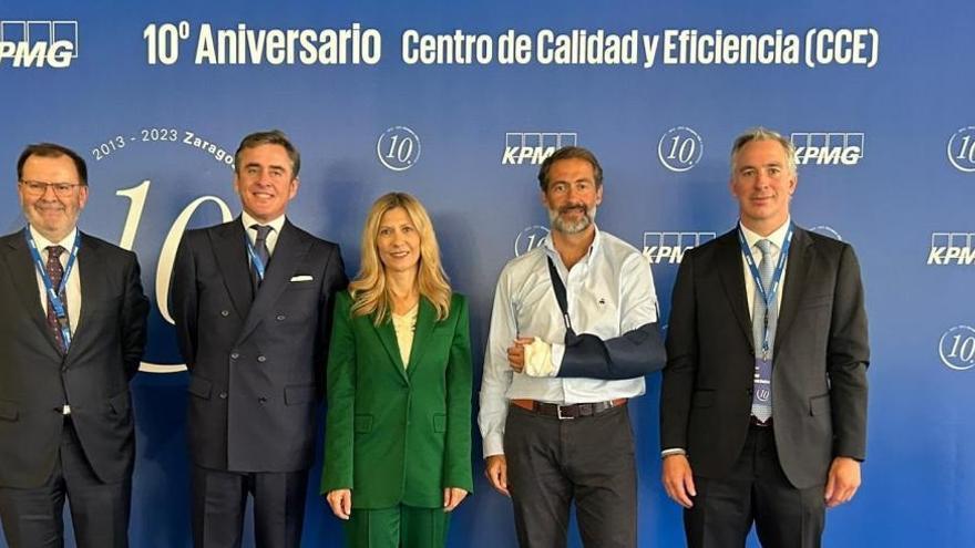 La vicepresidenta segunda y consejera de Economía, Empleo e Industria del Gobierno de Aragón, Mar Vaquero, en el X aniversario del Centro de Calidad y Eficiencia de la compañía KPMG.