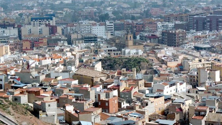 Imagen aérea de los barrios altos de Lorca, que pretende mejorar la Federación de Vecinos.