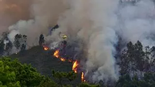 Hablan los vecinos de la zona del incendio de Grado: "Los bomberos están a destajo, la verdad que no paran y están en los pueblos controlando"