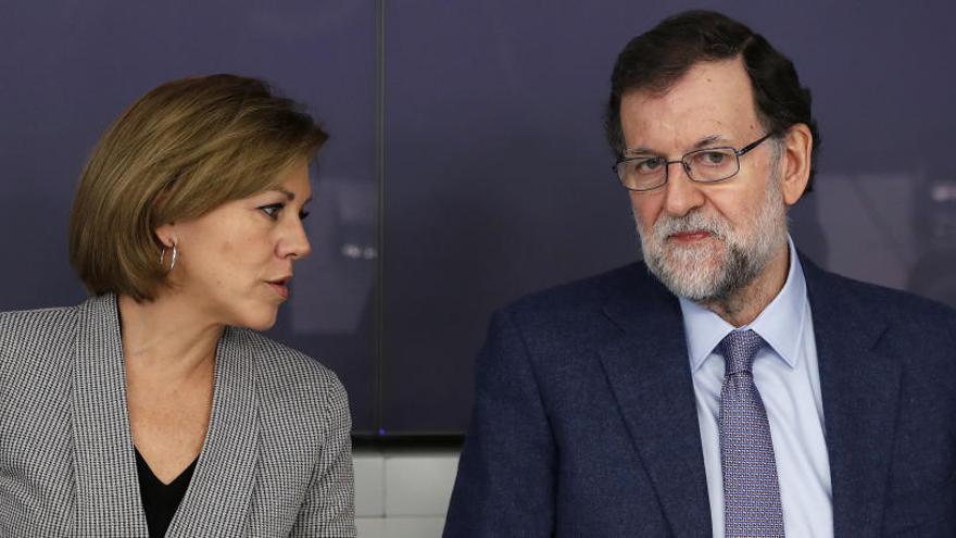 Rajoy junto a Cospedal en el Comité Ejecutivo Nacional del PP.