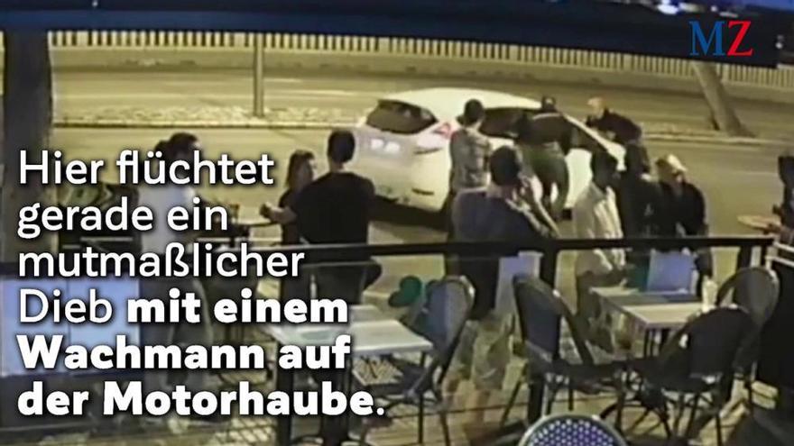 Dieb auf Mallorca flüchtet mit Wachmann auf Motorhaube