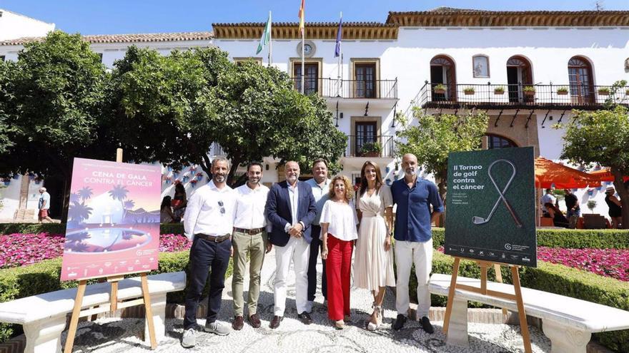 Organizadores de la cena solidaria, ayer, en la presentación del evento.