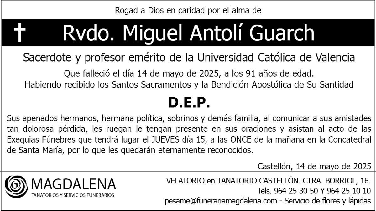 Rvdo. Miguel Antolí Guarch