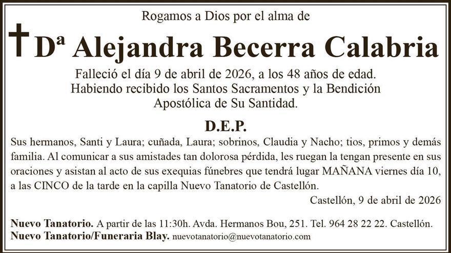 Dª Alejandra Becerra Calabria