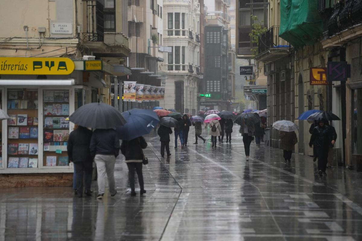 Los paraguas llenan la calle de Santa Clara de Zamora