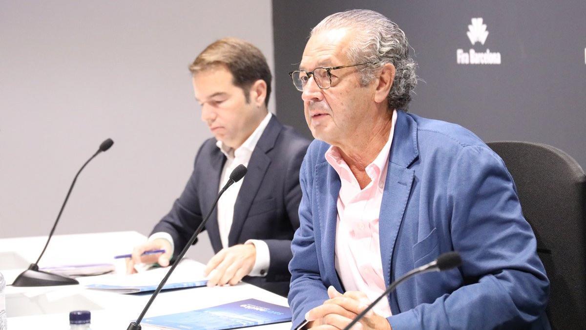 Luis Conde (derecha), en la presentación del Salón Náutico