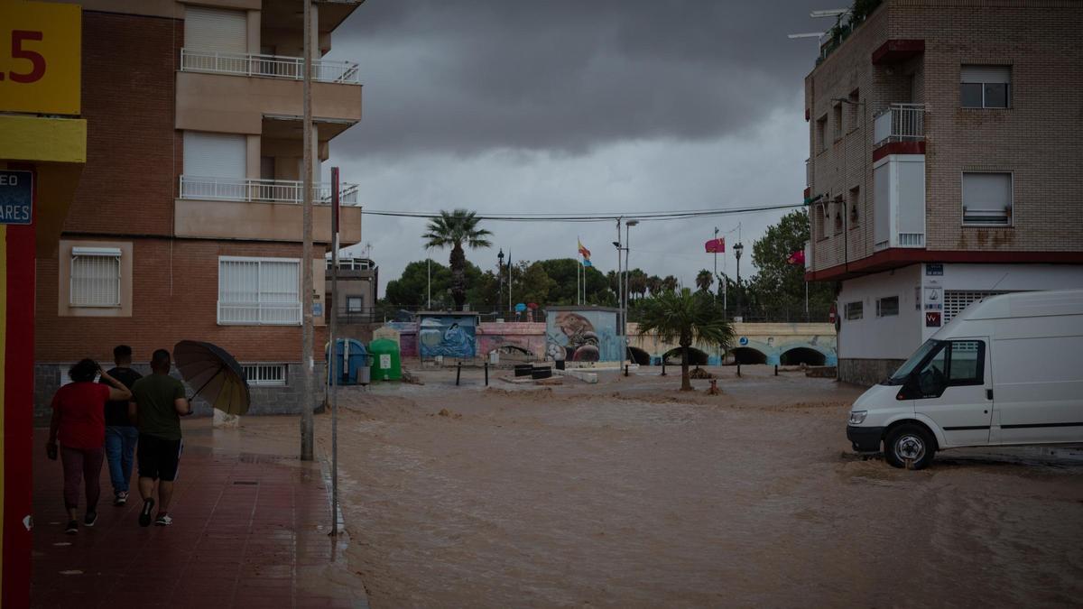 Viviendas de Los Alcázares que se ven afectada por las inundaciones.