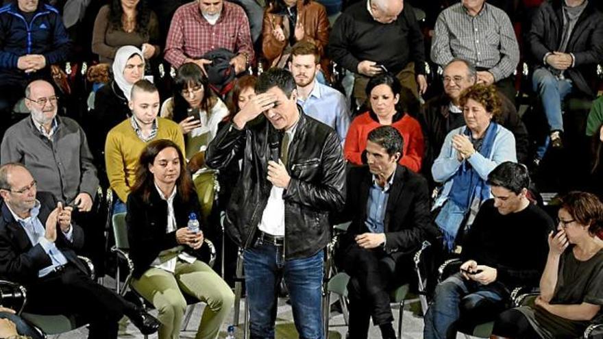 Pedro Sánchez, durant un acte celebrat ahir a Alcalá de Henares