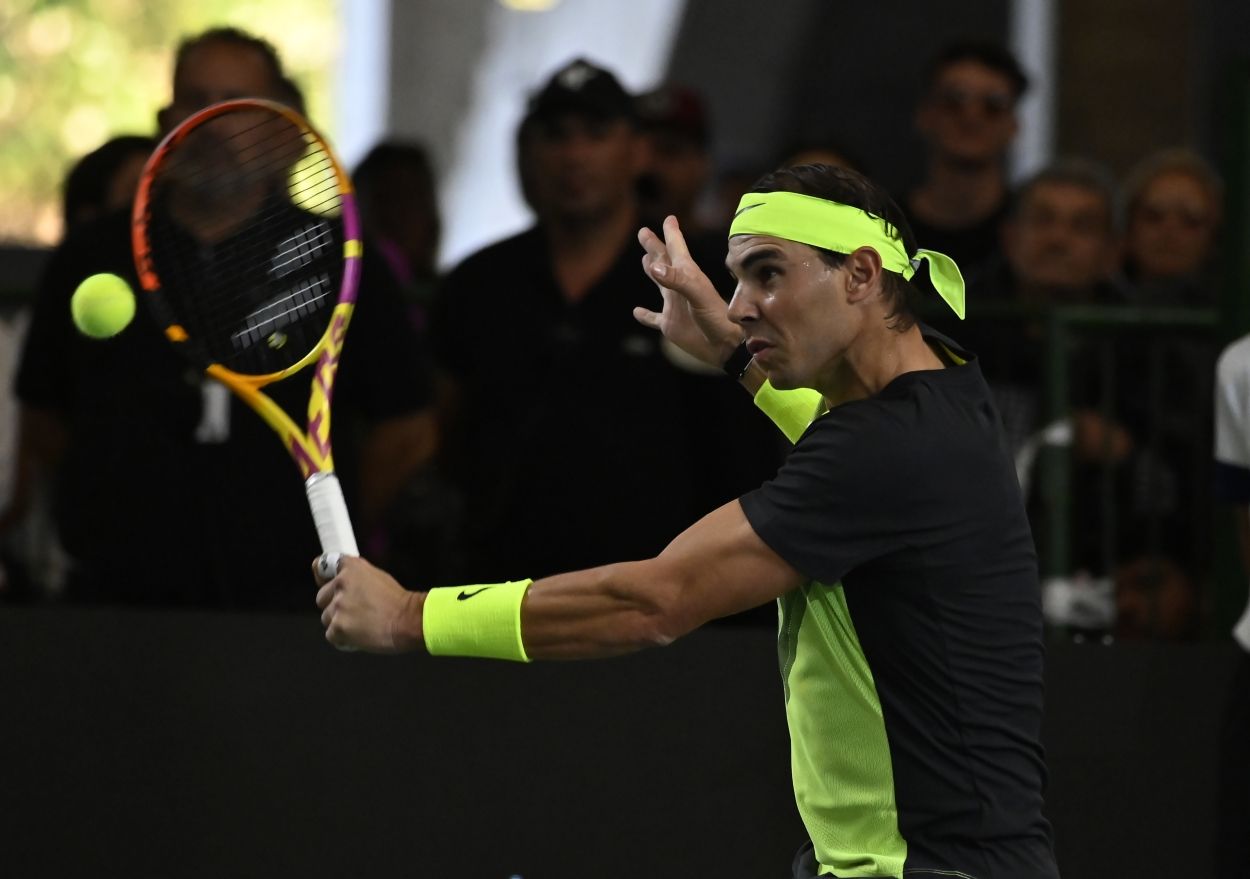 Nadal se divierte jugando al tenis junto a Sabatini en Argentina