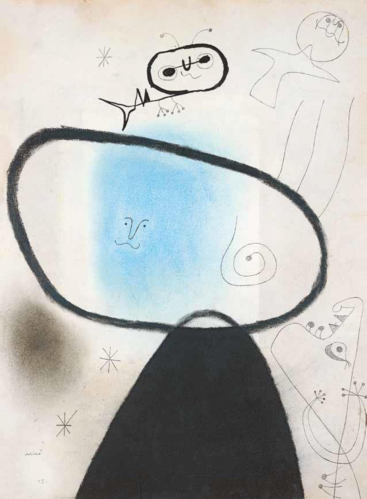 ‘Femmes, oiseaux, étoiles’ (1942), de Joan Miró.