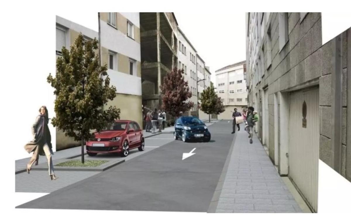 Recreación virtual de cómo quedará la calle tras la reforma