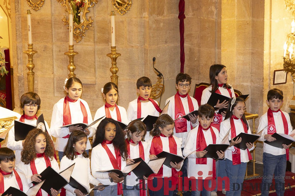 Así ha sido el concierto de Navidad protagonizado por los coros escolares de Caravaca en la Basílica de la Vera Cruz
