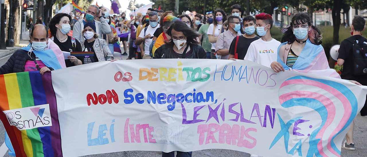 Manifestación por el día del Orgullo LGTBIQ+ el pasado 28 de junio, en Vigo