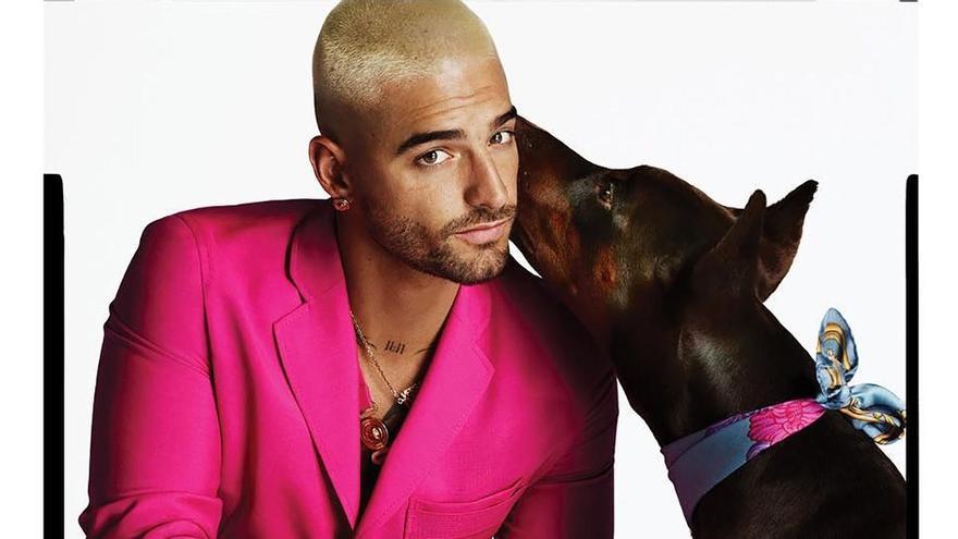 Maluma y su dóberman, nuevos chicos Versace