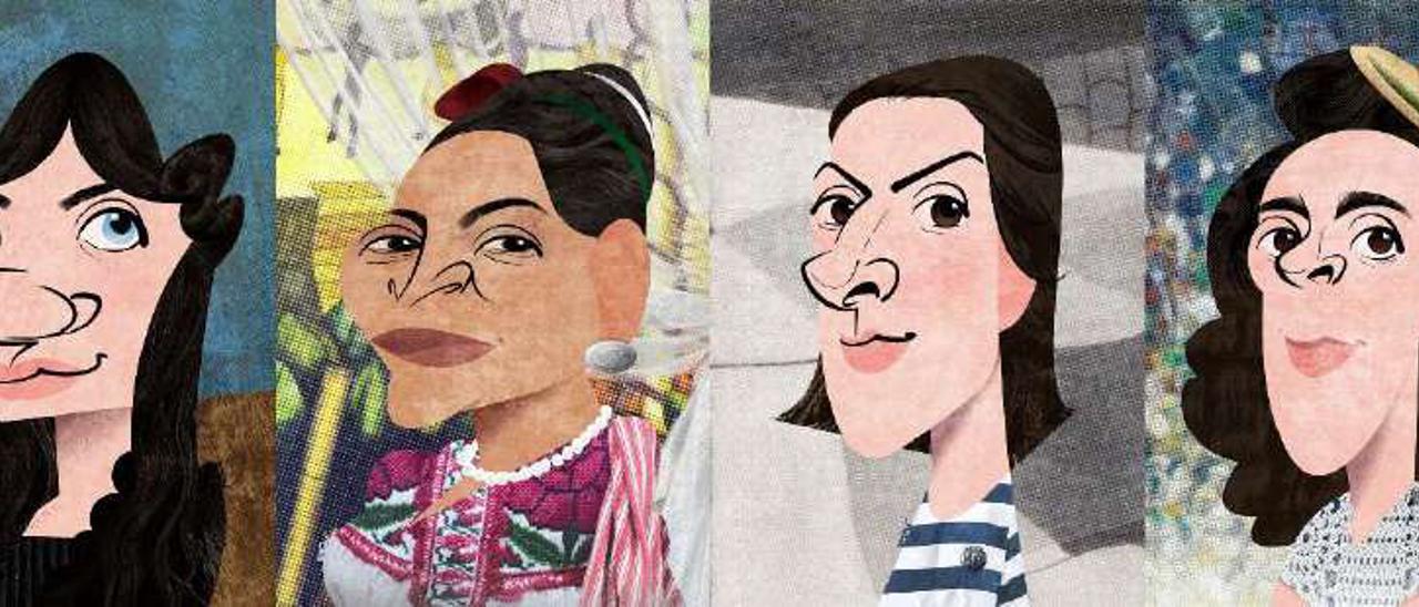 Caricaturas de varias de las artistas que figuran en &#039;Muy hartas&#039;.