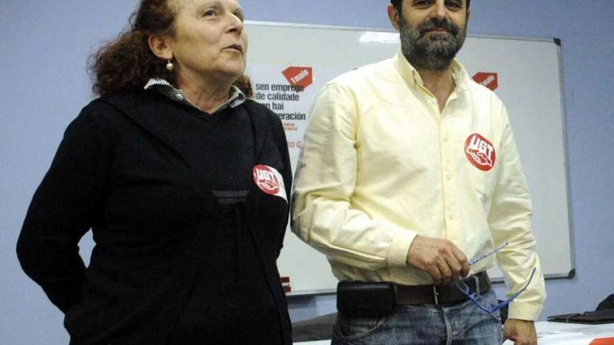 Delegados de UGT María Teresa Filgueira y Ramón Vidal. // Noé Parga