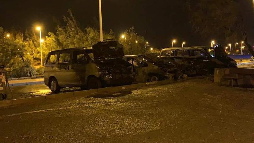 Incendio de coches en Pozo Izquierdo