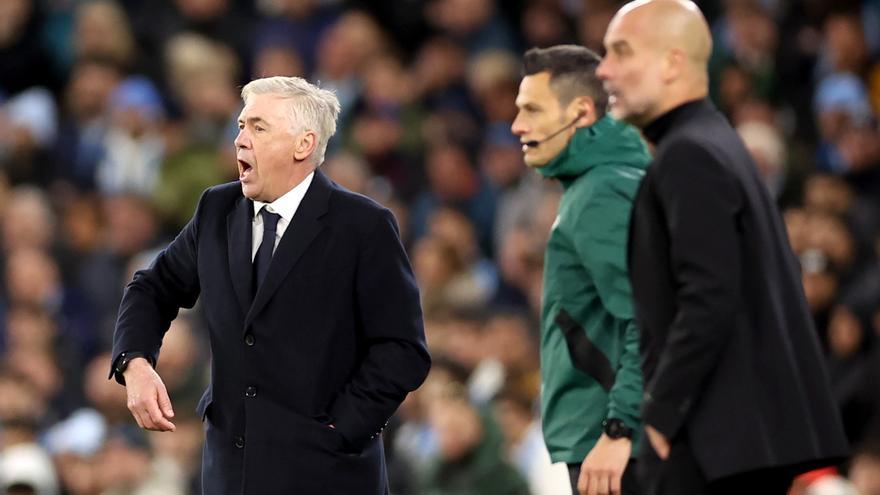 Ancelotti, entre el cabreo con Guardiola y la euforia: &quot;Es el escudo. Todo el mundo nos daba por muertos&quot;