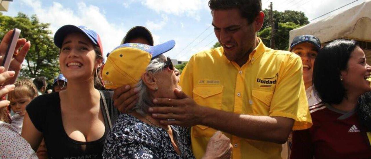 Juan Requesens, en una de sus protestas en Venezuela. // Primero Justicia