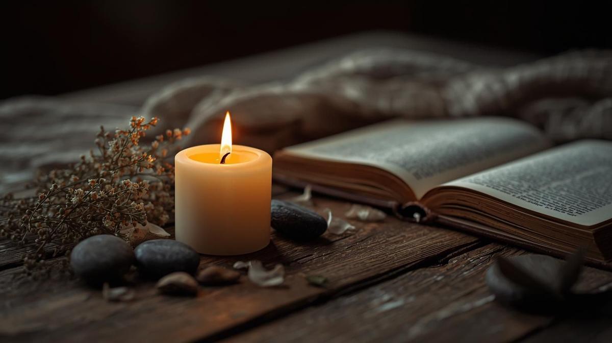 Un ritual simbólico representa la búsqueda del equilibrio emocional en los amarres de amor.