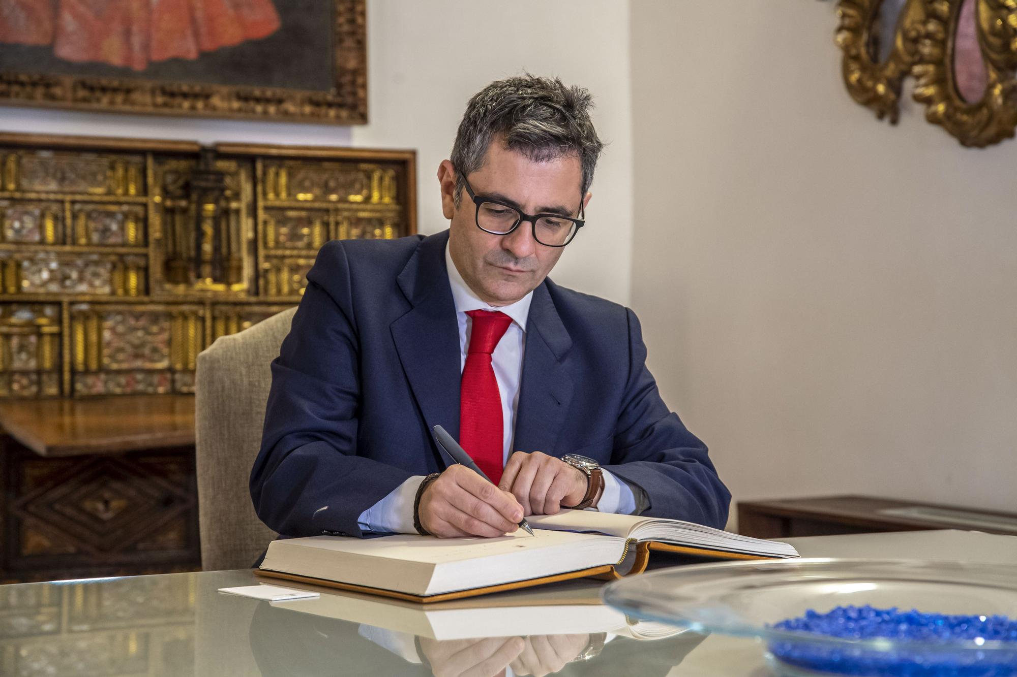 El ministro de la Presidencia, Relaciones con las Cortes y Memoria Democrática, Félix Bolaños, en Toledo.