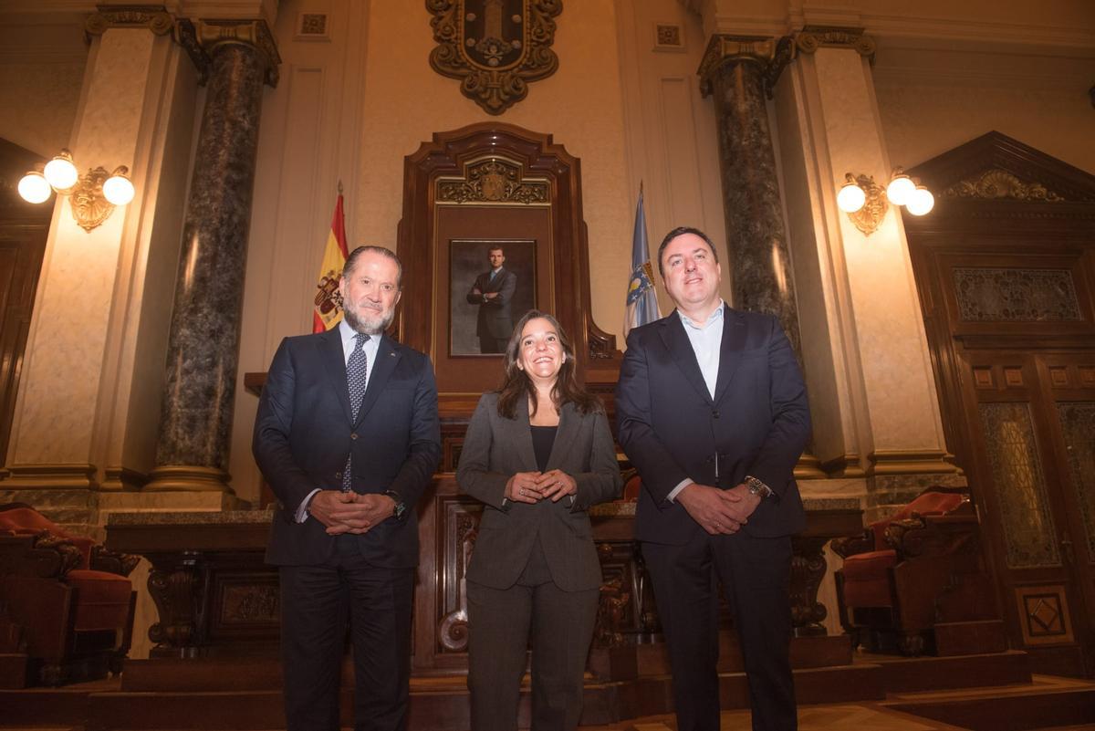 Comparecencia de Escotet e Inés Rey para anunciar la renuncia de A Coruña al Mundial 2030