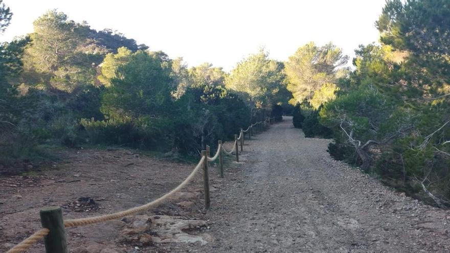 Delimitan una amplia zona de senderos para proteger el entorno natural de uno de los miradores de es Vedrà