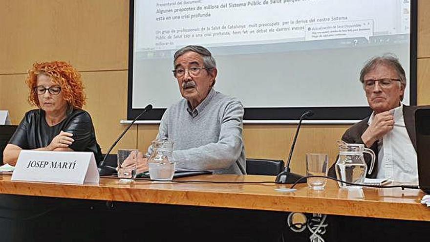 Josep Martí i Maria José Fernández, durant la roda de premsa.