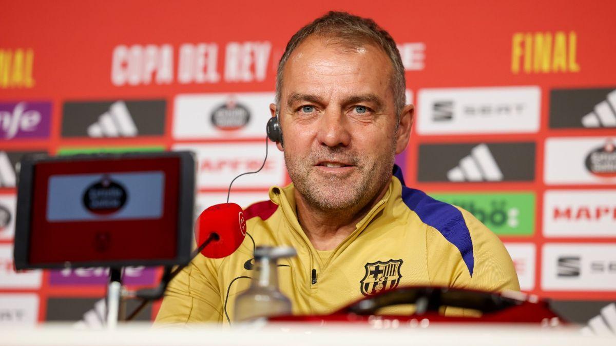 Hansi Flick, en la rueda de prensa previa a la final de Copa