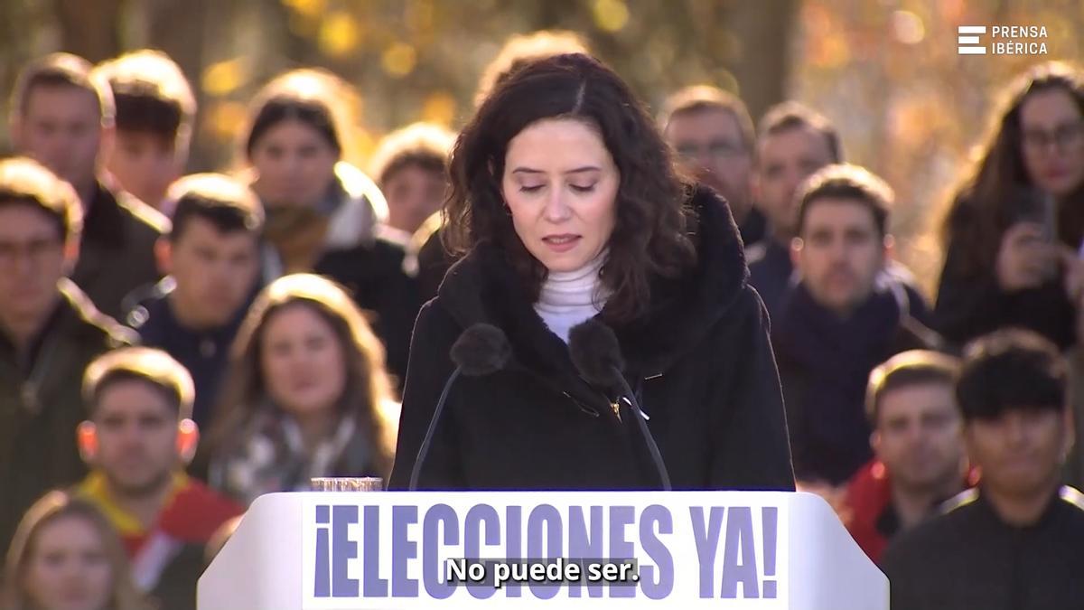 Ayuso recurre al terrorismo para cargar contra Sánchez: "ETA está preparando su asalto al País Vasco y a Navarra"