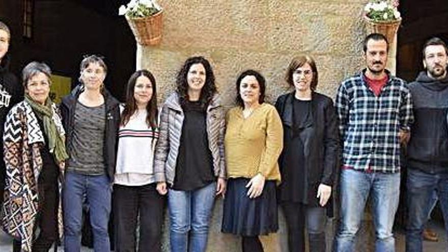 La candidatura Alternativa per Solsona-CUP, ahir, en la presentació