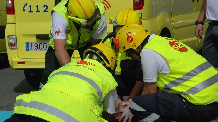 Herido grave un motorista al chocar con un turismo en Gran Canaria