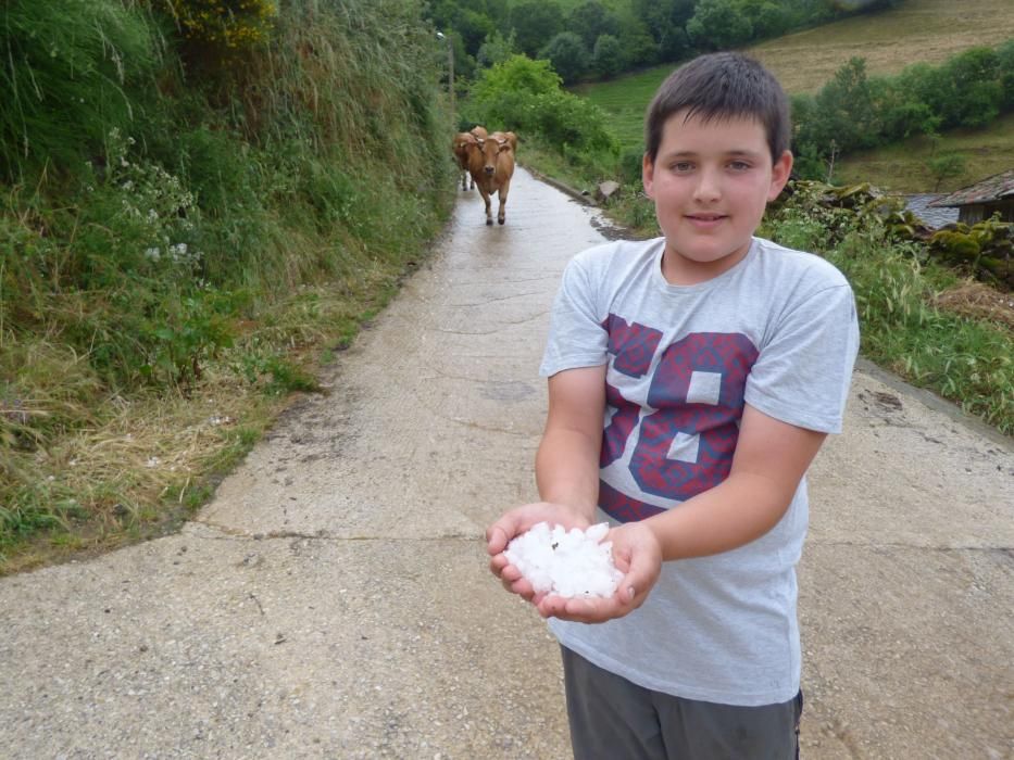 Granizada en el suroccidente de Asturias