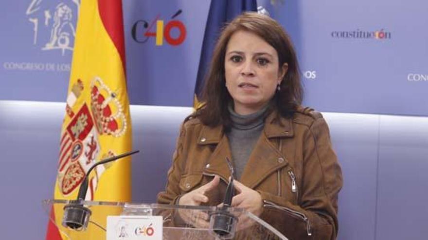 La portavoz del PSOE, Adriana Lastra.