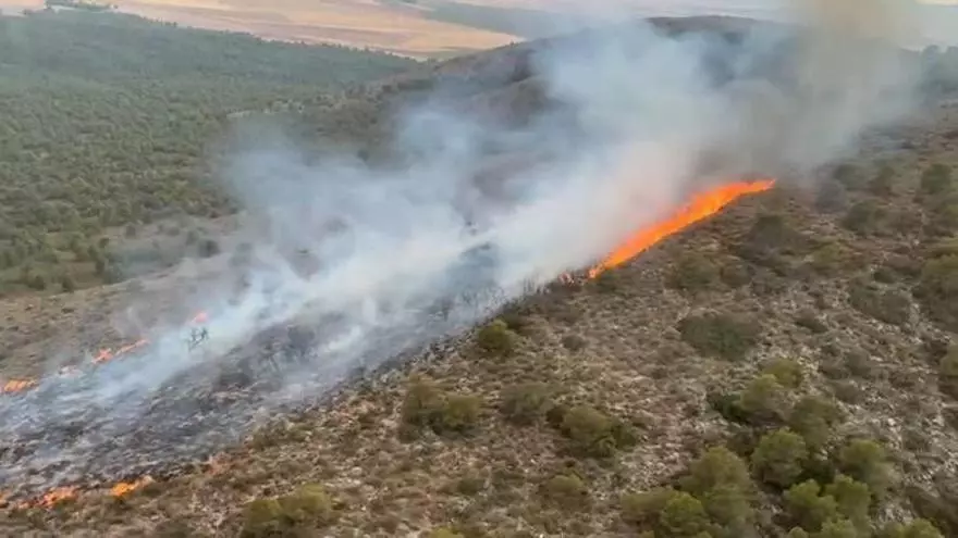 Incendio en la Sierra de la Serrata de Caravaca de la Cruz
