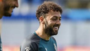 Keidi Bare, durante un entrenamiento con el Espanyol