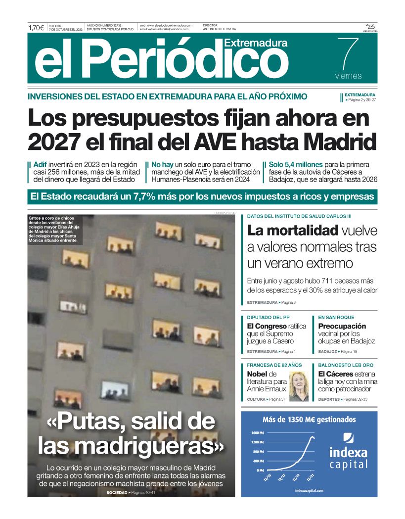 Consulta la portada correspondiente al día 7 de octubre de 2022