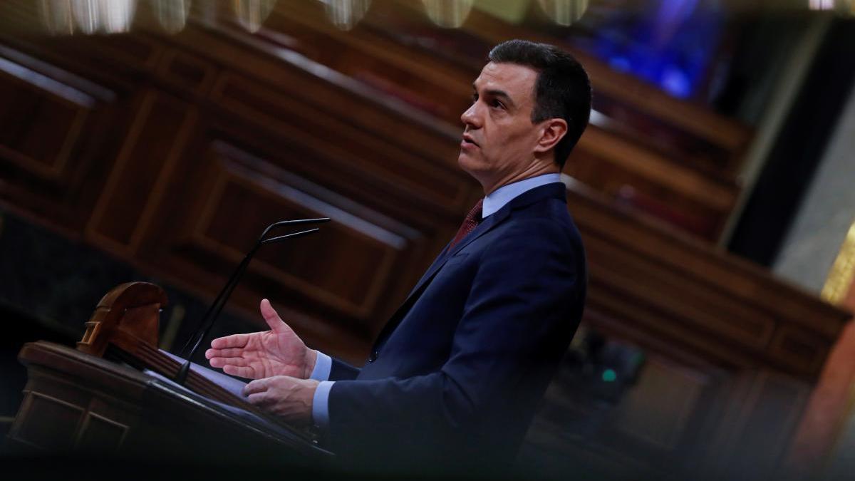 Pedro Sánchez durant el debat
