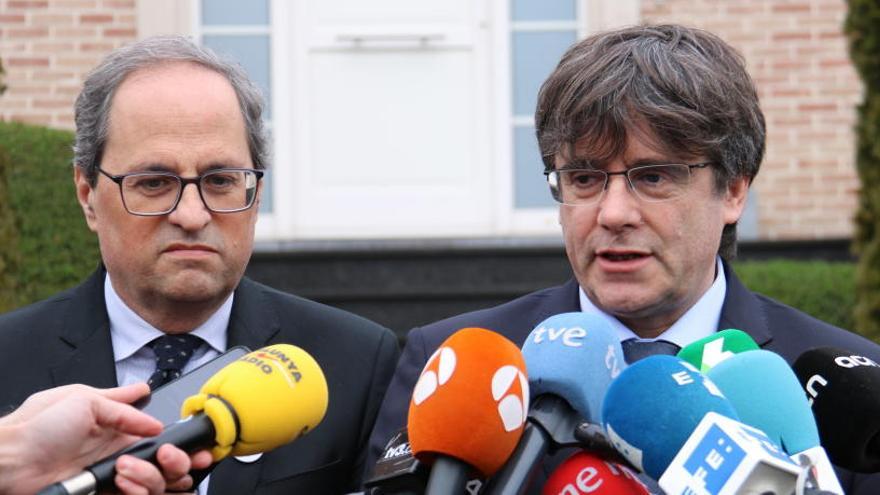 Torra i Puigdemont faran la seva conferència conjunta en un hotel després del vet del Parlament Europeu