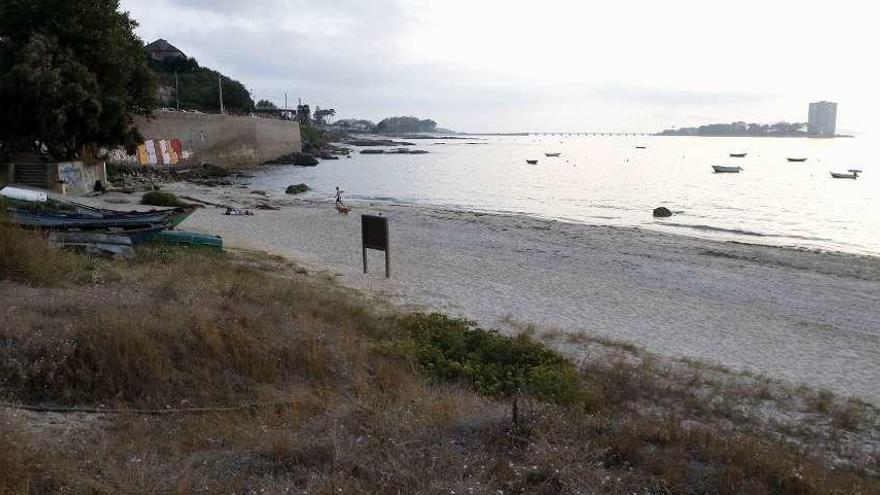 Vista de la playa de A Calzoa, junto a la desembocadura del Lagares.  // Allba Villar