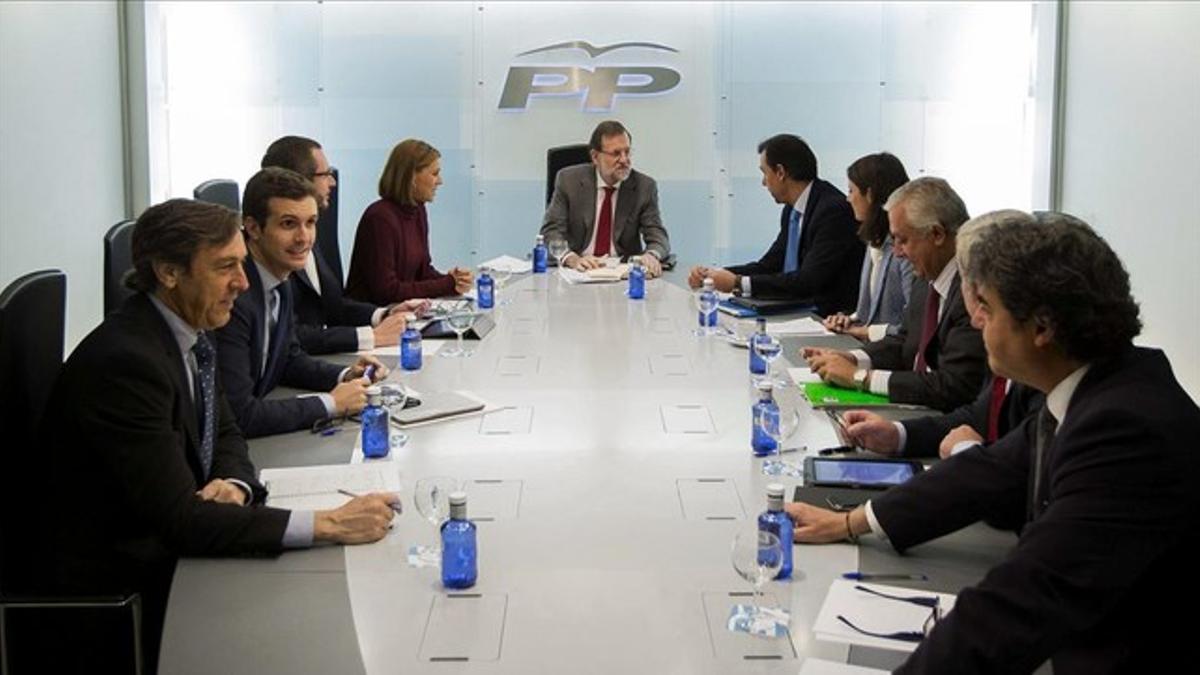 Mariano Rajoy preside la reunión del comité de dirección del PP.