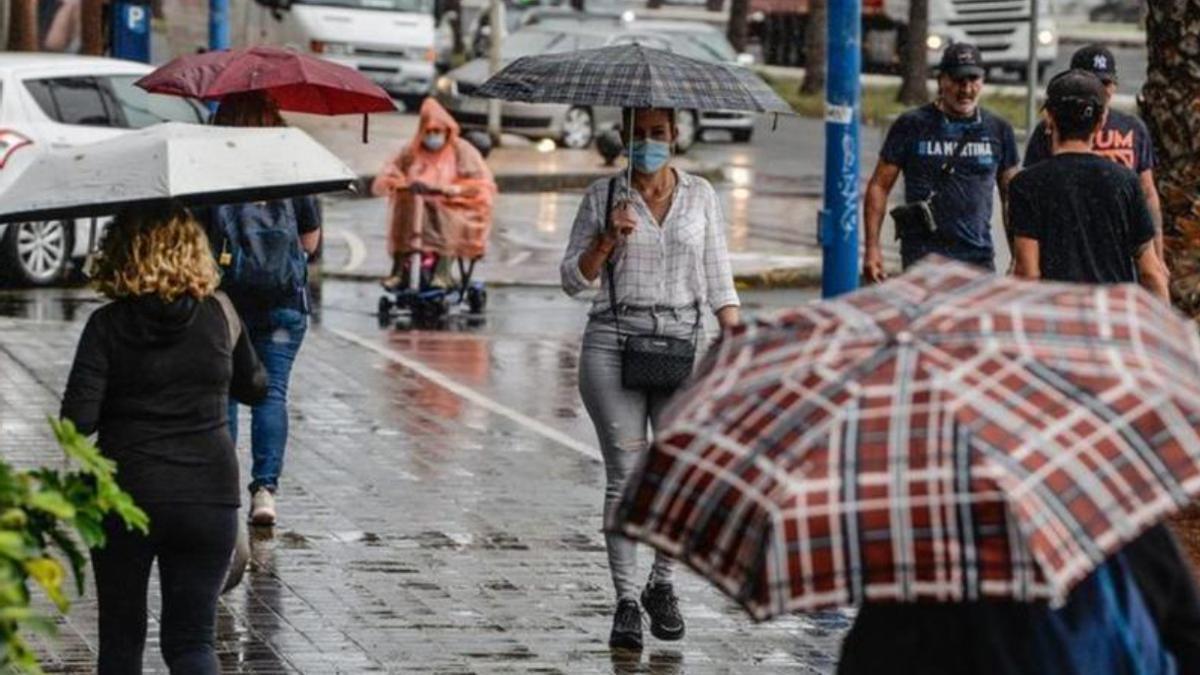 Jornada con lluvias en Tenerife.