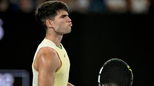 Alcaraz durante el partido ante Gasquet