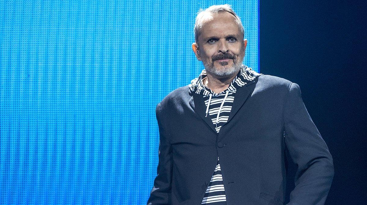 Miguel Bosé, durante un concierto en el Auditori del Fòrum de Barcelona, en el 2017.