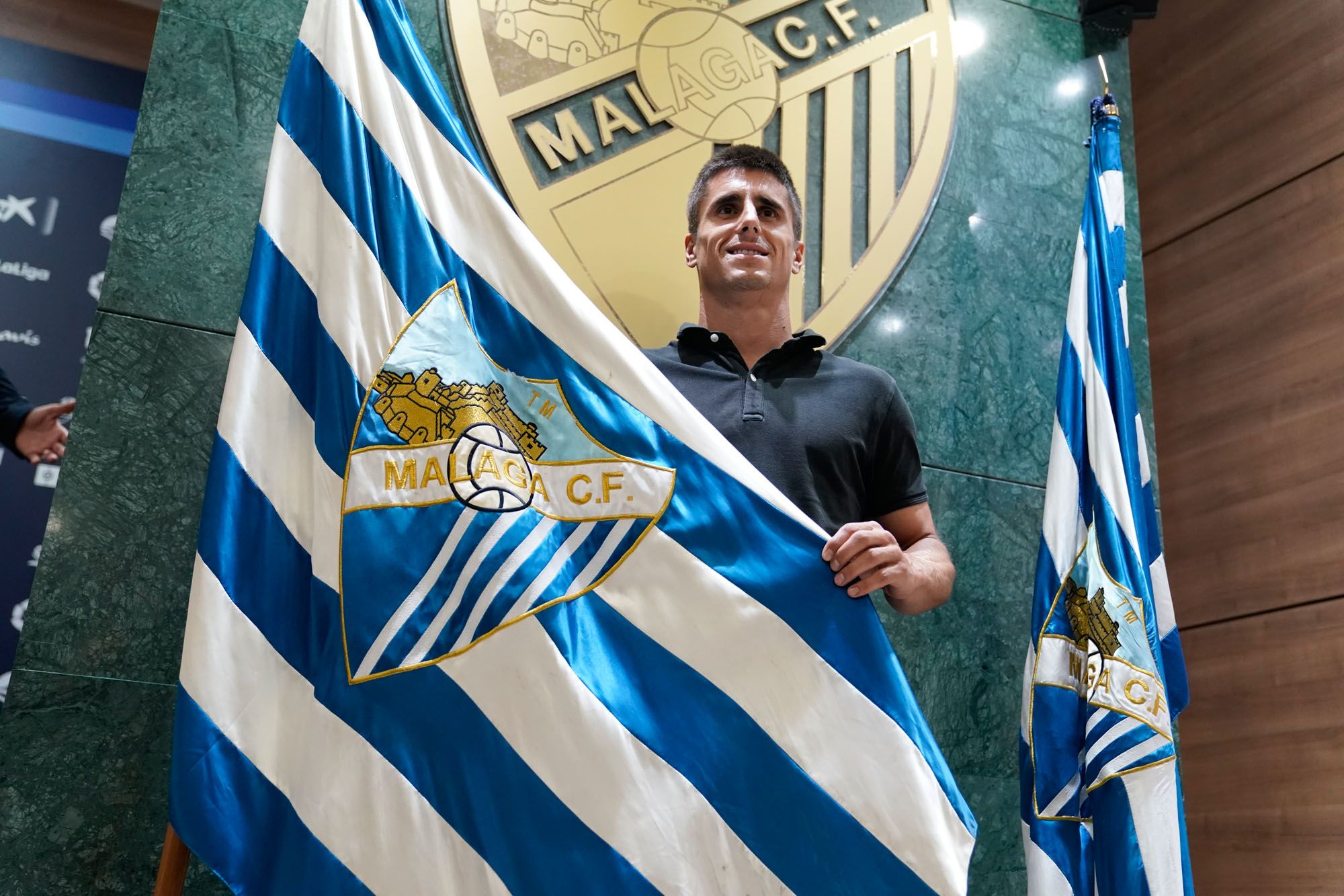 Presentación de Juanfran Moreno, Unai Bustinza, Aleix Febas, Fran Sol y Rubén Castro, fichajes del Málaga CF