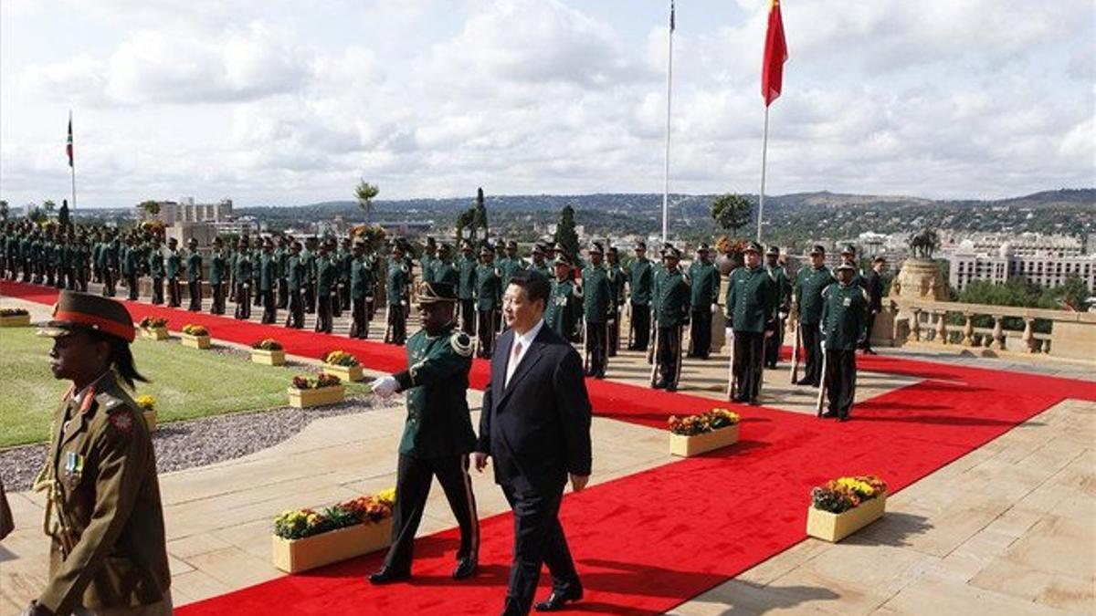 El presidente chino Xi Jinping, a su llegada ayer a Sudáfrica