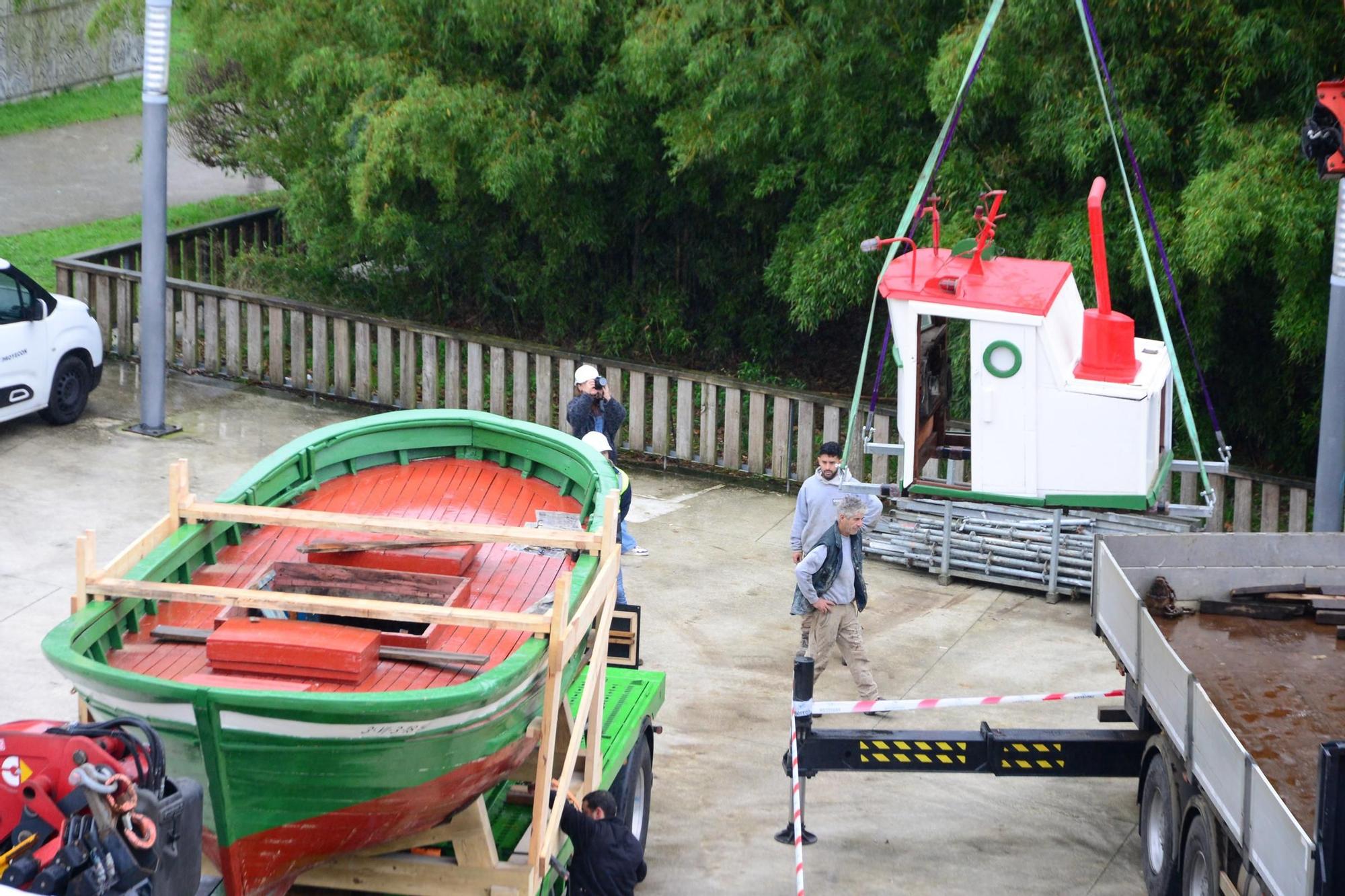 La mudanza de los barcos históricos del Museo Massó de Bueu