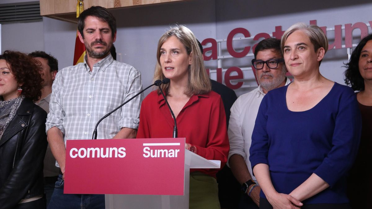 La candidata de Comuns Sumar a presidenta de la Generalitat, Jéssica Albiach, compareix en saber-se els resultats de les eleccions al Parlament